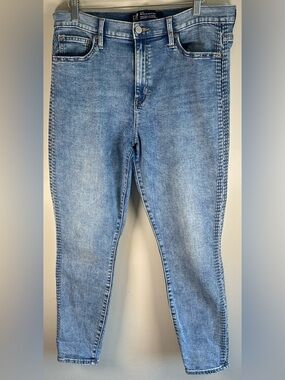 GAP Legging Jeans Women’s 12/31 Blue Denim High Rise White Side Seam Stitching